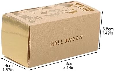 NUOBESTY Halloween Candy Boxes 50pcs Iridescent Paper Treat Containers