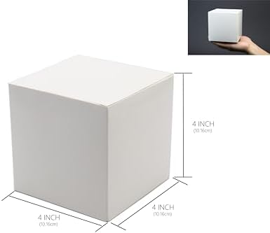 Oletx 25 Pcs White Gift Boxes 4x4x4 Inch with Lids