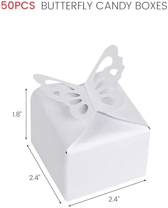 VGOODALL 50PCS 3D Butterfly Candy Gift Boxes