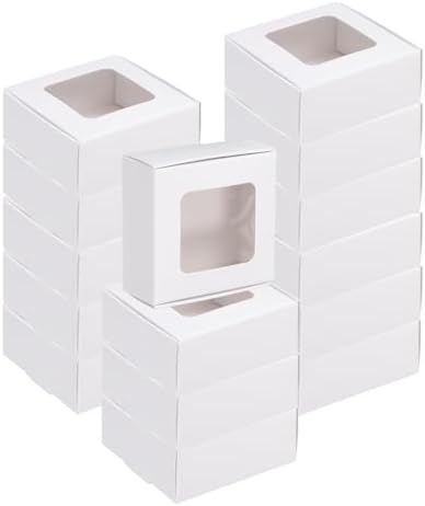 Uxcell 16Pcs Mini Kraft Treat Boxes with Clear Window