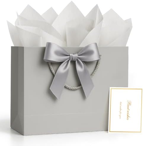 ANZNKU Large Gift Bag with Handles and Ribbon