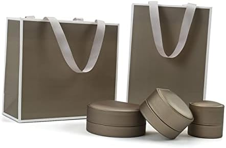 CALLARON 4Pcs Grey Paper Bags with Strong Rope Handles