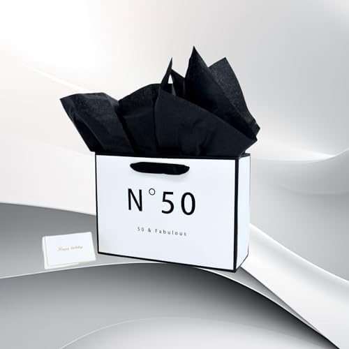 JUNESHE 50th Birthday Gift Bag for Men Women