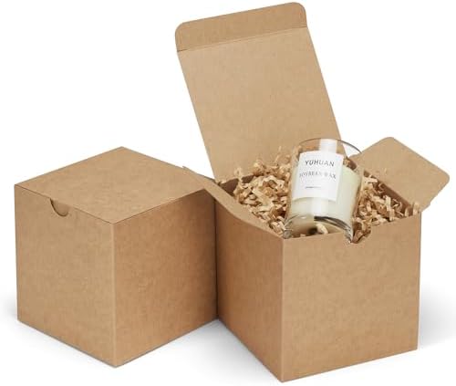 Eupako 4x4x4 Brown Kraft Gift Boxes 50 Pack