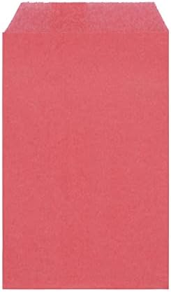 Quotidian Rose Pink Flat Greaseproof Paper Bags 5x7 Inch Pack of 100