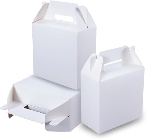 XAGLVV 24pcs White Gable Party Favor Boxes