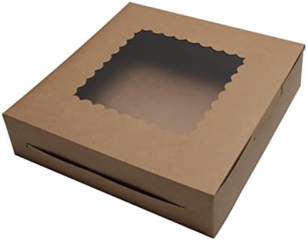 Brown Kraft Gift Boxes 10in with Window 10 Pack