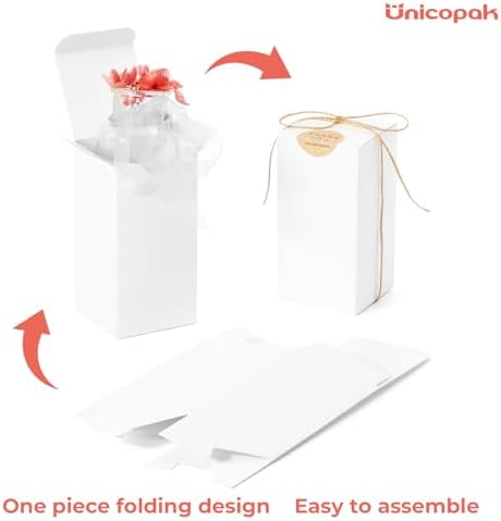 UnicoPak 10 Pack White Small Gift Boxes 3x3x6