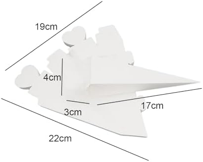 50 Piece White Cone Shaped Cookie Boxes with Ribbons