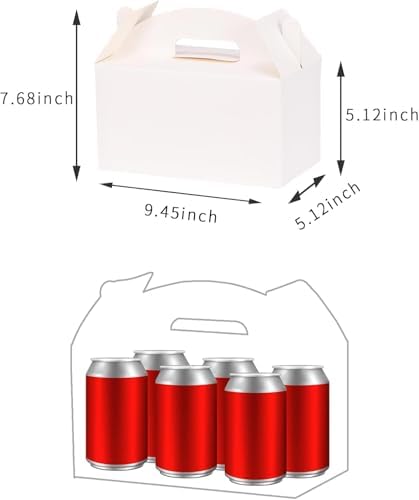Aosric White Gable Boxes with Handles 12 Pcs Gift Boxes