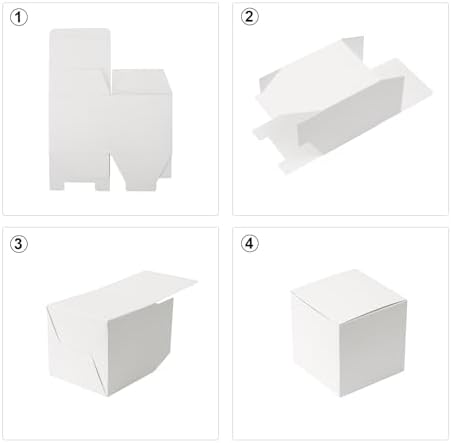 GINLEBO 3x3x3 Gift Boxes - 60 Pcs White Mini Boxes for Wrapping