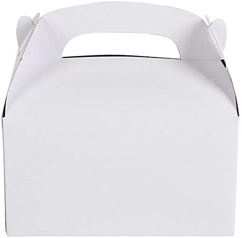 White Gable Treat Boxes for Kids Birthday Party Favors