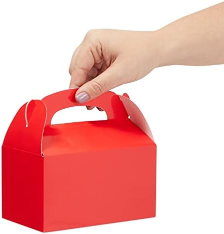 Juvale 24-Pack Red Gable Boxes with Handles