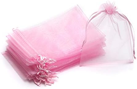 Volanic 100PCS 4x6 Inch Sheer Drawstring Organza Gift Bags