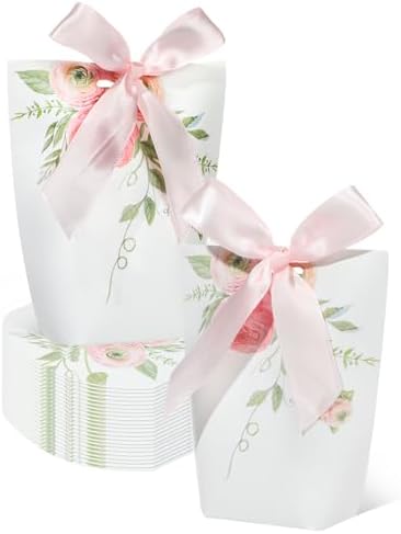 Liobelon 24 Pcs Floral Gift Boxes With Ribbons