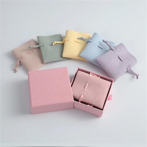 20pcs 8x10cm Microfiber Jewelry Drawstring Pouches Gray