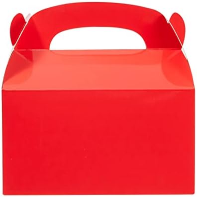 Juvale 24-Pack Red Gable Boxes with Handles
