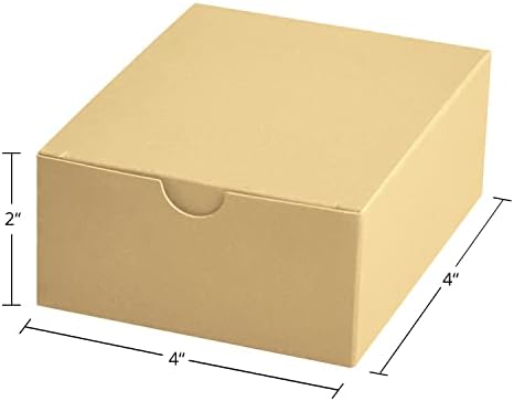 Small Paper Gift Boxes 4x4x2 Brown Kraft Gift Boxes 50 Pack