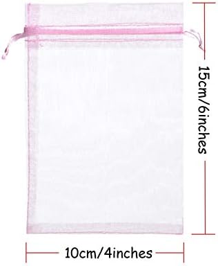 Volanic 100PCS 4x6 Inch Sheer Drawstring Organza Gift Bags
