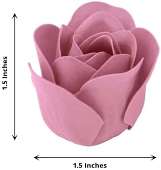 4 Pack Dusty Rose Scented Soap Roses with Gift Boxes and Ribbons