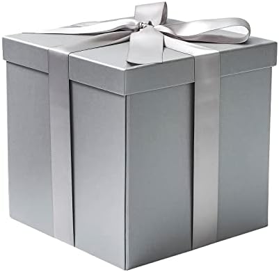 RUSPEPA Gray Medium Gift Box with Lids and Ribbon 1