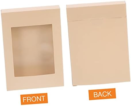 PRETYZOOM 10pcs Beige Kraft Paper Favor Boxes with Window
