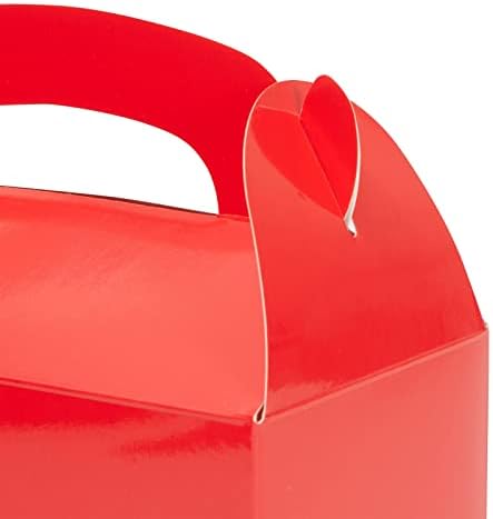 Juvale 24-Pack Red Gable Boxes with Handles