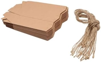 GUEDKIKL 20 Pcs Hexagon Kraft Paper Gift Boxes with Twine