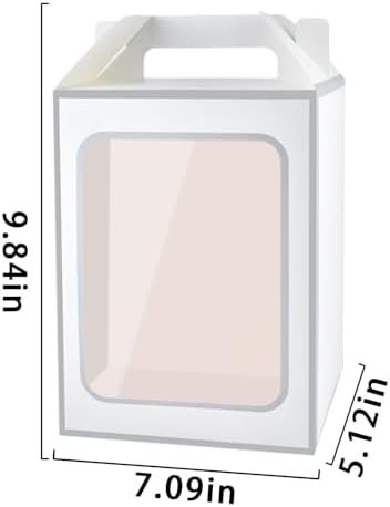 Enorteen 12 Pcs Clear Gift Bags with Transparent Window