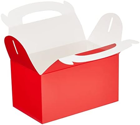 Juvale 24-Pack Red Gable Boxes with Handles