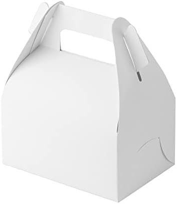 LEXININ 100 Pack White Gable Favor Boxes for Parties