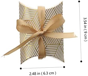 FOMIYES 50pcs Gold Foil Pillow Boxes for Parties and Holidays