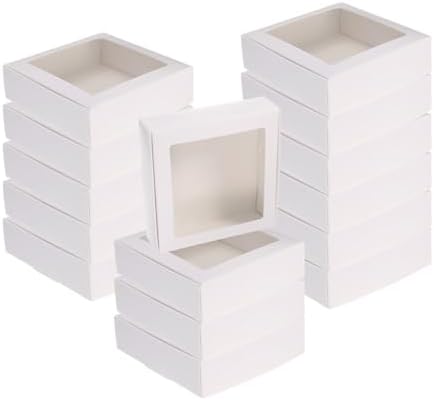Uxcell 30Pcs Mini Kraft Soap Boxes with Clear Window for Gifts