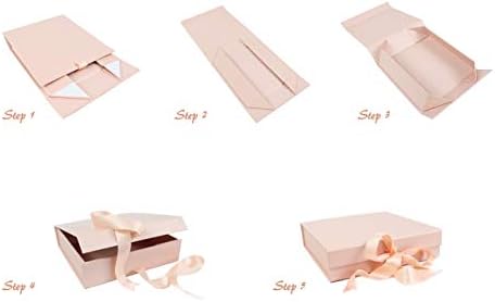 Pink Box 64x88x374 with Magnetic Lid and Ribbons
