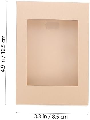 PRETYZOOM 10pcs Beige Kraft Paper Favor Boxes with Window