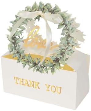 Efavormart 25 Pack White Love Wreath Gift Boxes With Ribbon