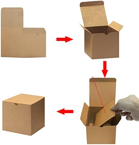 Bonfasvo 30 Pack 4x4x4 Inch Brown Gift Boxes with Lids