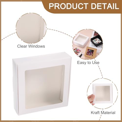 Uxcell 30Pcs Mini Kraft Soap Boxes with Clear Window for Gifts
