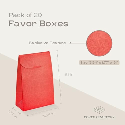 Boxes Craftory 20 Pack Red Silk Party Favor Boxes