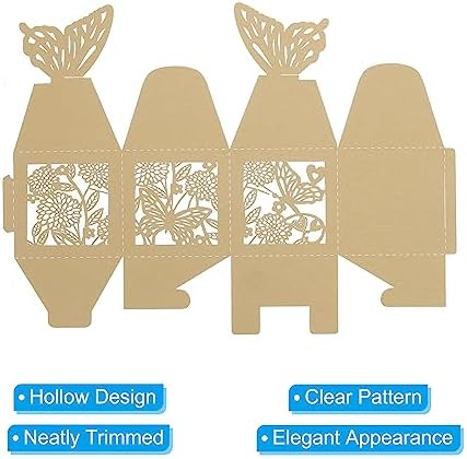 PATIKIL 2x2x31 Inch Brown Favor Boxes 25 Pack