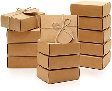 Anxingo 50 Pcs Kraft Soap Boxes for Gift Wrapping and Packaging