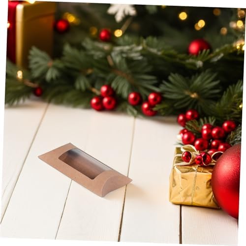 SAFIGLE 50pcs Mini Pillow Candy Box With Clear Window