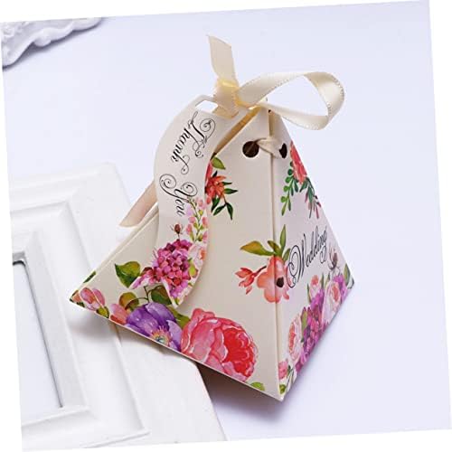 PRETYZOOM Pyramid Shaped Candy Gift Boxes for Wedding Favors