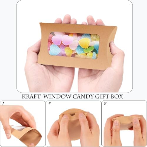 40 Pcs Pillow Gift Boxes with Clear Windows 1