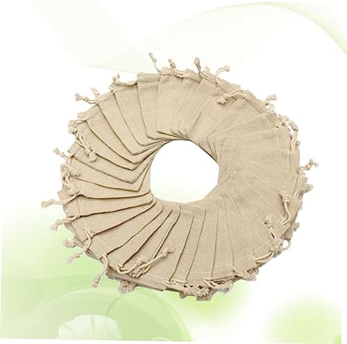 NIYANGLE 50pcs Burlap Drawstring Pouches for Jewelry Candy Party Favors