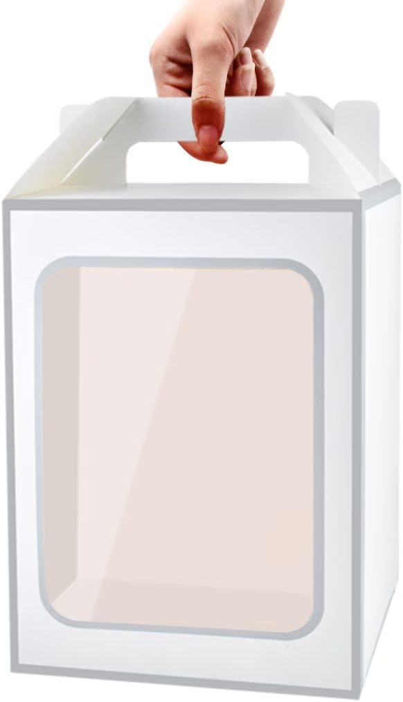 Enorteen 12 Pcs Clear Gift Bags with Transparent Window