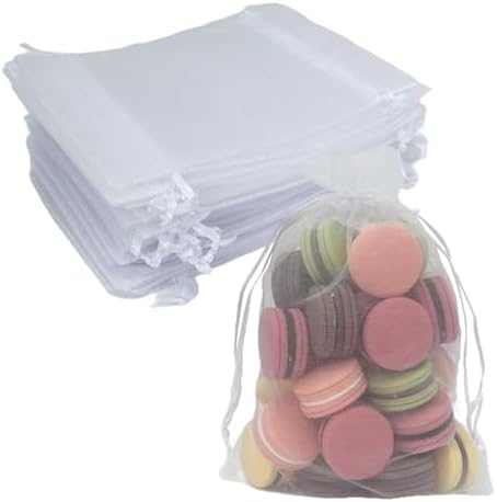 4x6 Inch Organza Gift Bags with Drawstring Set of 100