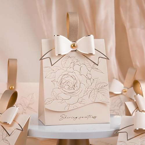 QRZLP 10PCS Candy Boxes with Floral Decor