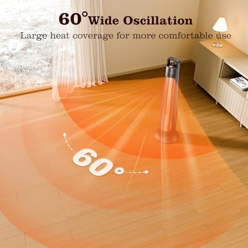 BIESQYA Outdoor Patio Heater with 60 Oscillation and IP65 Waterproof