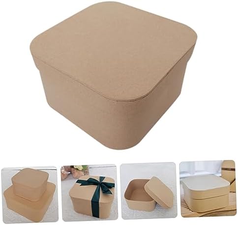 Healvian Square Corner Kraft Gift Box with Lid